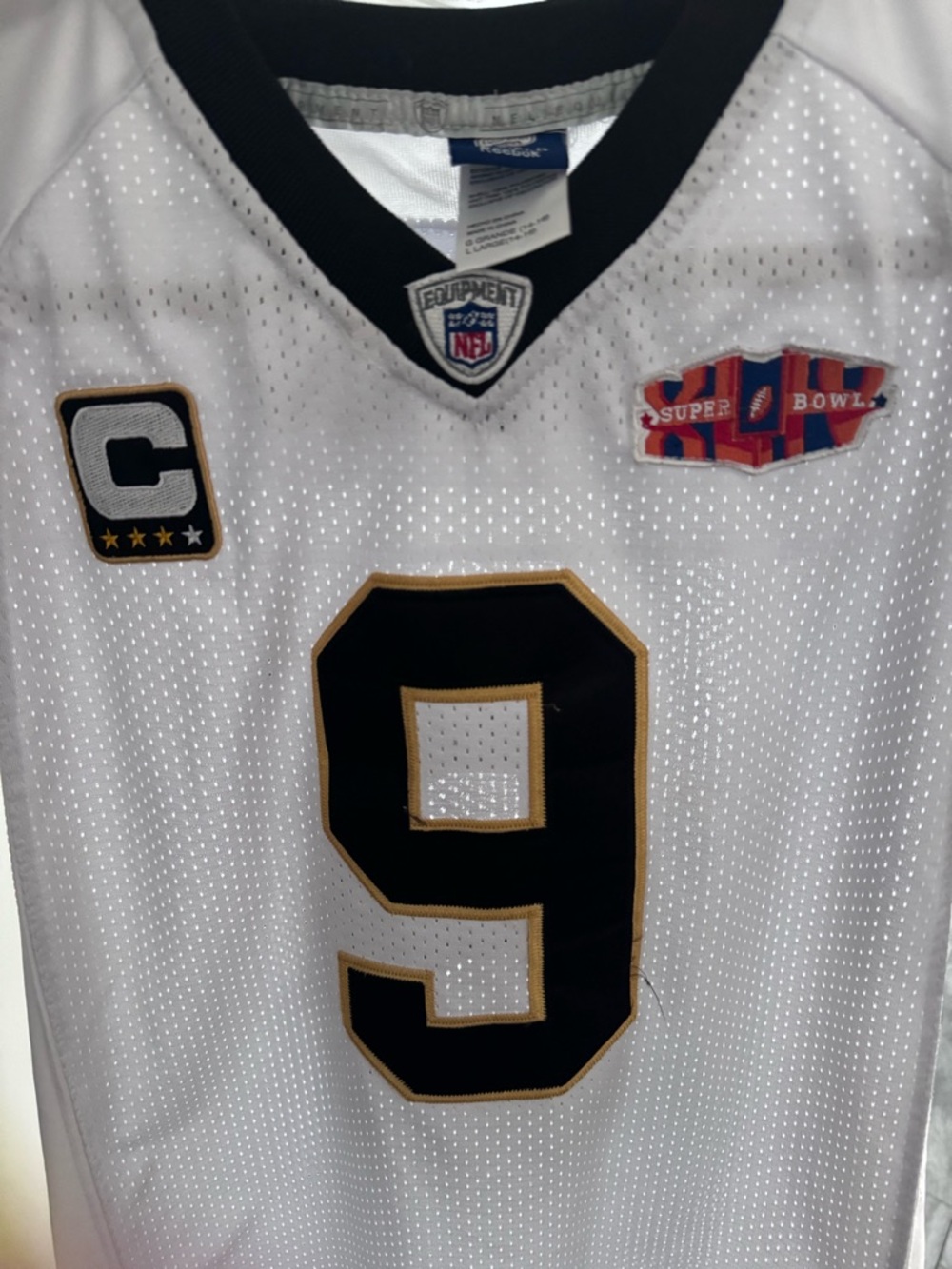 Nike White Black Gold Kids Football Jersey #9